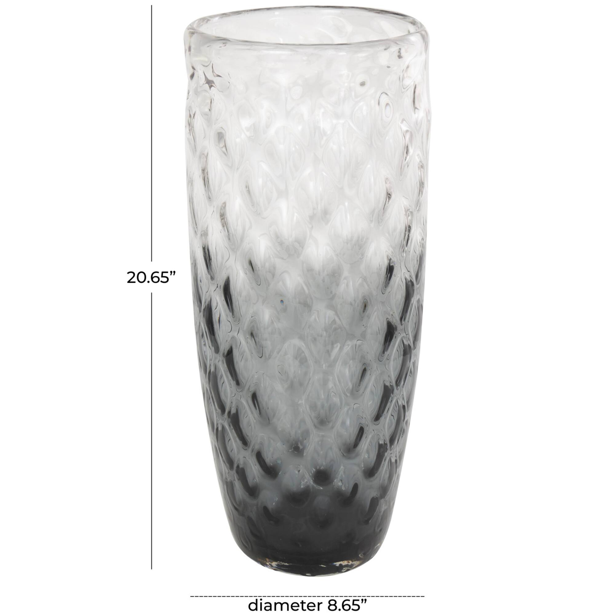 21" Black Ombre Handmade Glass Vase